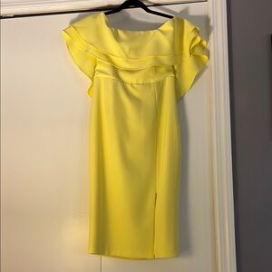 Elegant Yellow Off-Shoulder Dress